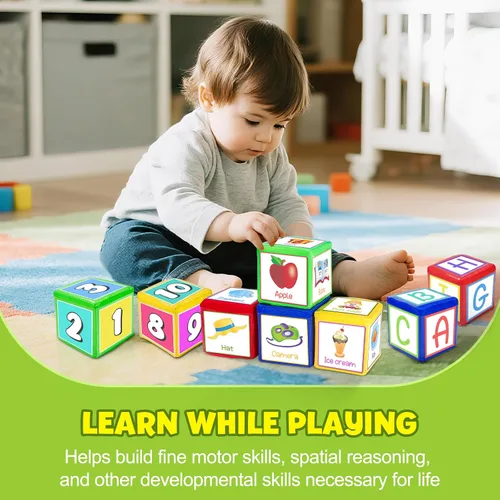 Vista 9 de Eamay Juego de 4 cubos de bolsillo para aprender, a partir de 5 meses. Juego de 2