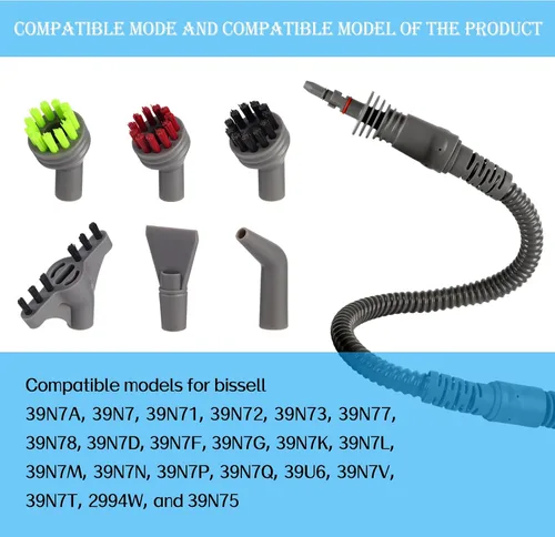 Vista 2 de 39N7A 32.8 pulgadas manguera de extensión de vapor piezas de repuesto compatibles con Bissell SteamShot limpiador de vapor de superficie dura 39N7A