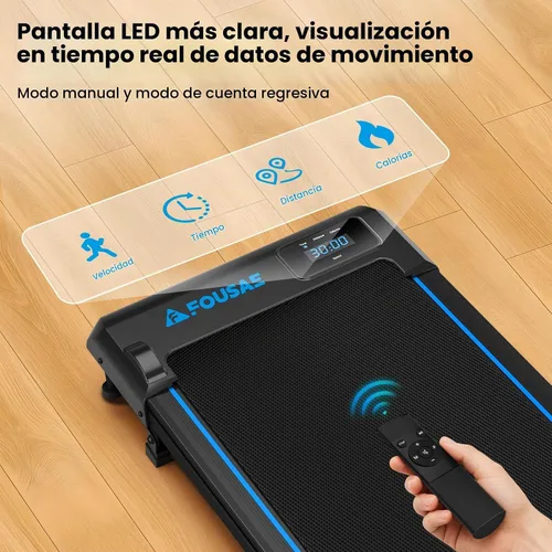 Vista 9 de Walking Pad, FOUSAE 6.2MPH Under Desk Walking Pad with 10% Incline, Treadmills for Home with Double Frame, 2.75HP Brushless Drive Treadmill, 12 HIIT