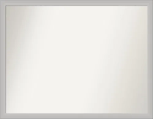 Vista 92 de Amanti Art Silver Bathroom Mirror for Over Sink, 26x45 Custom Made Marred Pewter Rectangle Vanity Mirror, Oversize Casual Wood Frame, Hangs Estaño