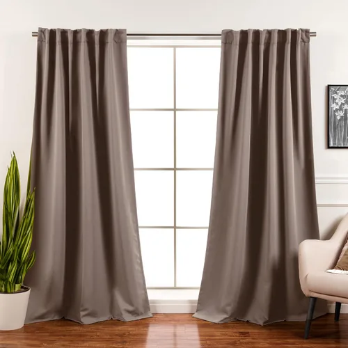 Vista 15 de Best Home Fashion Paneles de cortinas opacas de alta calidad, con aislamiento térmico sólido, cortinas opacas para tratamiento de ventanas