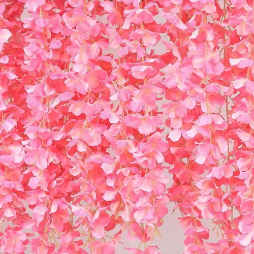 Vista 5 de OUKEYI Guirnalda de flores artificiales de glicina, 12 unidades, flores falsas de seda de 3.6 pies para colgar en interiores y exteriores, hogar