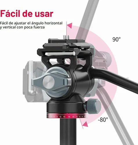 Vista 4 de Cabezal fluido de video para trípode de cámara, ULANZI U-190 Mini cabeza