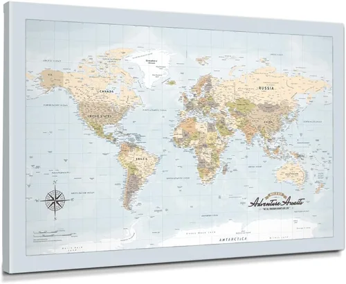 Vista 78 de IPIC - Lienzo con mapas de EE. UU. para decoración de pared, mapa con pin de empuje para marcar viajes, mapa de viaje impreso de EE. UU.