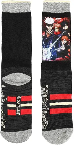 Vista 3 de Bioworld Calcetines sublimados Jujutsu Kaisen para hombre, Negro