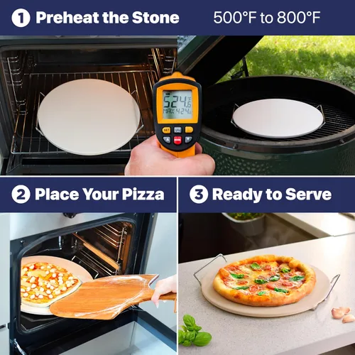 Vista 8 de KitchenStar Cortador de pizza con hoja basculante de 16 pulgadas + cáscara de pizza de madera de 16 pulgadas + piedra para pizza para horno