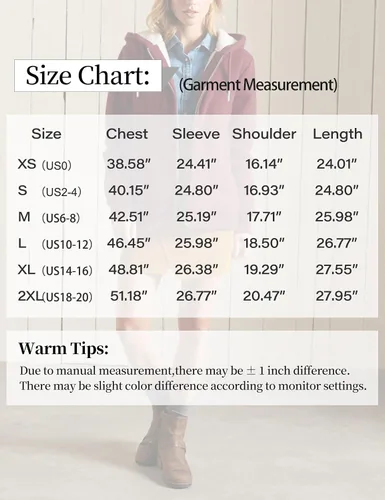 Vista 3 de Flygo Sudaderas con capucha de invierno para mujer, con cremallera, forro polar y forro de sherpa