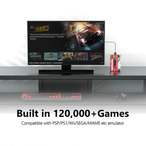Vista 3 de Bearway 2T Super Console External Hard Drive, 120,000+ Classic Games, Plug&Play Portable HDD game console, Batocera Gaming System, Includes