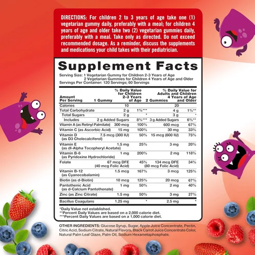 Vista 2 de Nature's Truth Gomitas multivitamínicas para niños con probióticos 120