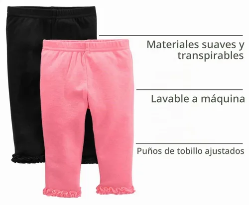 Vista 3 de Simple Joys by Carter's Baby Girls' 4-Pack Pant Negro/Corazones Grises/Rosa/Blanco Floral