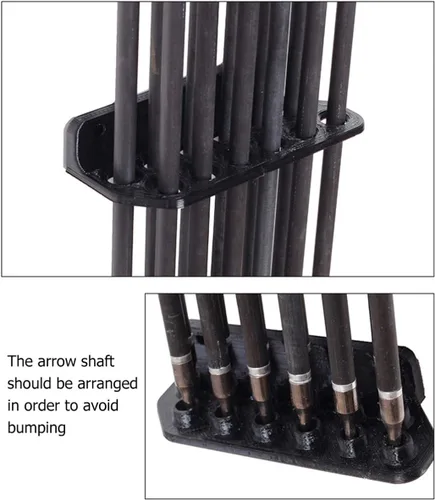 Vista 6 de BESPORTBLE Estante de flechas montado en la pared, soporte para 12 flechas con autoadhesivo para accesorios de tiro con arco, 1 par