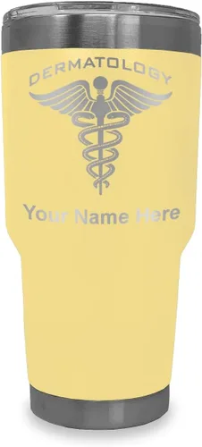 Vista 8 de LaserGram Vaso aislado al vacío de 20 onzas, dermatología, grabado personalizado incluido (negro)