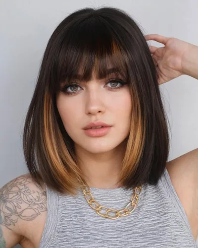 Vista 20 de YYHR Peluca corta estilo Bob con flequillo de 10 pulgadas, pelucas de cabello sintético lacio Yaki claro, pelucas cortas de corte Bob negro con 1b