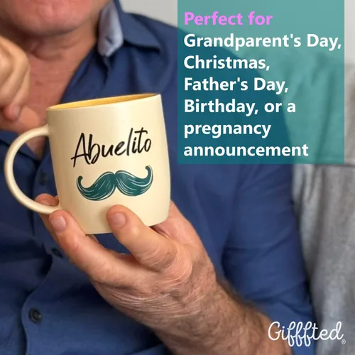 Vista 6 de Triple Gifffted Regalos para abuelos, tazas de café La Mejor Abuela y Abuelo en español, Latino Best Grandma and Grandpa, Regalo Dia Abuelita