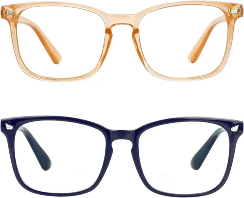 Vista 7 de LifeArt 2 pares de anteojos de bloqueo de luz azul con bisagra de resorte, anteojos para computadora, anteojos de juegos, gafas de TV para mujeres