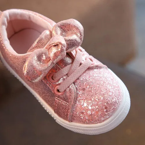 Vista 7 de XGao Zapatillas de deporte para bebés, niños y niñas, zapatos sin cordones para bebés, niñas y niñas, con lentejuelas brillantes, zapatos deportivos