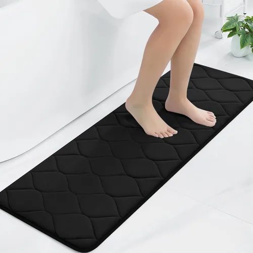 Vista 27 de Colorxy - Alfombra de baño de espuma viscoelástica, ultrasuave y antideslizante, absorbe el agua, lavable a máquina, tapete para suelos de ducha