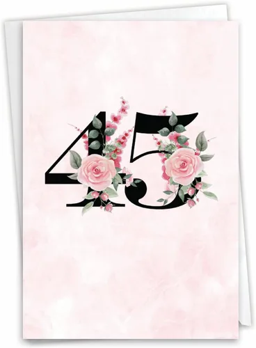 Vista 8 de NobleWorks 45 aniversario – 45 años de matrimonio amoroso con sobre para hombres, mujeres (1 tarjeta) (no papel de aluminio, capas o 3D) hitos