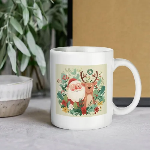 Vista 6 de Coffee Mugs Ceramic Reindeer Santa Claus Travel Coffee Mug Christmas Birthday Day Gifts Winter Holiday Retro Personalized Gifts for Birthday