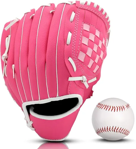 Vista 10 de Guantes de béisbol + juegos de pelotas, guante de sóftbol, guante de béisbol, 10.5-12.5 pulgadas para entrenamiento de jóvenes/adultos y juego