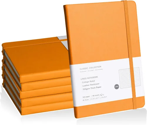 Vista 17 de Cuaderno rayado con tapa dura para hombres y mujeres – Cuadernos para escribir, trabajo, escuela, hogar y notas diarias, 160 páginas – Tamaño A5