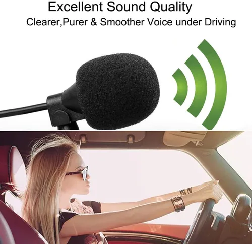 Vista 5 de Micrófono de coche de 0.138 in, micrófono para unidad principal de vehículo GPS habilitado para DVD, micrófono de audio estéreo con cable de 9.8 ft