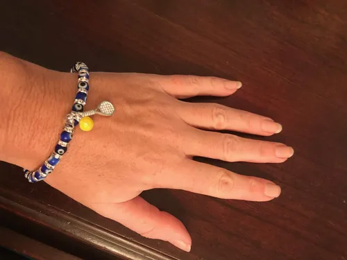 Vista 4 de Pulsera de karma de tenis, gran regalo de tenis para mujeres, es un gran regalo para jugadores de tenis