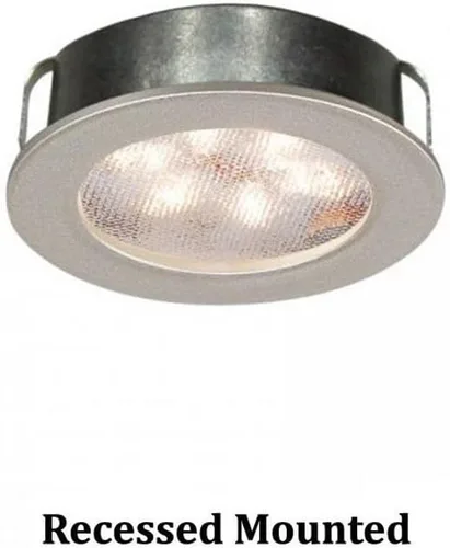 Vista 4 de WAC Lighting HR-LED87-27-BN Luz LED de botón redonda blanca suave de 3000K, níquel cepillado
