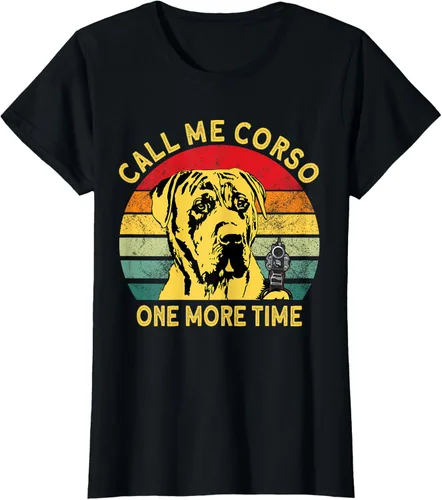 Vista 42 de Canary Dog Dad Call Me Corso Once More Perro Presa Canario Camiseta, Negro