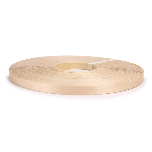 Vista 9 de Skelang Chapa de madera de abedul 1-1/2" x 26', cinta de borde de madera con adhesivo, tira flexible de encolado de cantos de madera