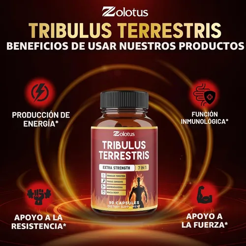 Vista 7 de Tribulus Terrestris Cápsulas con Ashwagndha, Panax Ginseng, Saw Palmetto, Maca, Shilajit - 90 Cápsulas - Suministro de 3 meses