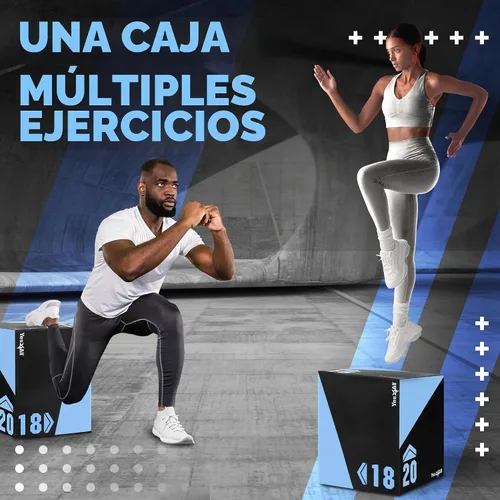 Vista 6 de Yes4All 3 in 1 Foam Plyometric Jump Box for Training & Conditioning - Plyo Jump Box for Fitness Workout Exercise B. 20" x 18" x 16" - 27 lbs