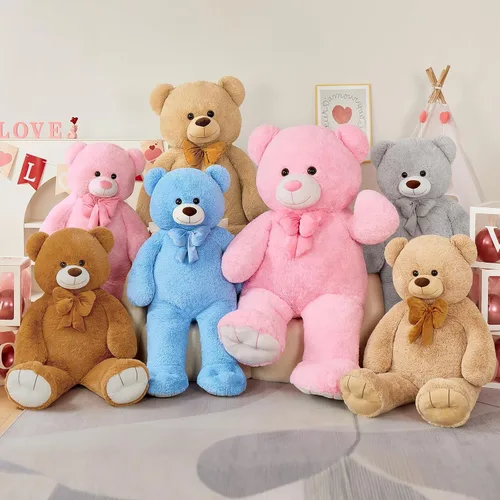 Vista 6 de Tezituo Oso de Peluche Gigante de 47 Pulgadas, Suave Animal de Peluche Grande Tamaño Real de 4 Pies, Juguete de Oso de Peluche, Regalo de San Azul