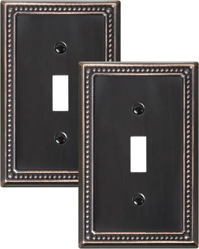 Vista 104 de Paquete de 2 cubiertas de placa de interruptor de luz de doble palanca, cubiertas decorativas de placa de doble interruptor Pearls, placa de pared