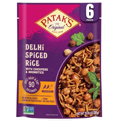 Vista 7 de Patak's Garbanzos con Mantequilla y Vegetales, 10.05 Oz (Paquete de 1) Curry Suave con Garbanzos, Espinaca, Zanahorias, Comidas Vegetarianas Listas