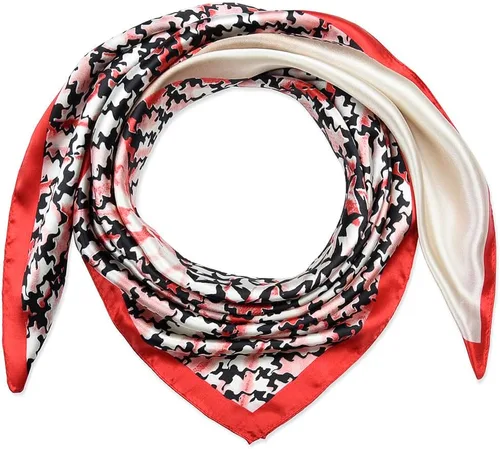 Vista 82 de corciova - Bufanda cuadrada grande para mujer, diadema sedosa para cabello rizado, lazo para dormir por la noche, bandana a la moda, 35 x 35