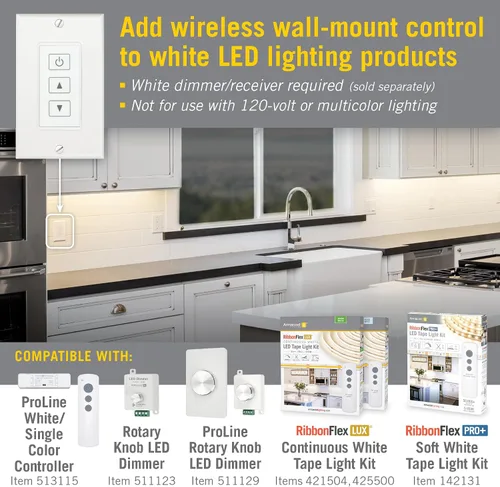 Vista 2 de Armacost Lighting Panel táctil inalámbrico de montaje en pared para atenuadores LED blancos 523122