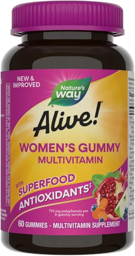 Vista 10 de Nature's Way ¡Alive! Gomitas multivitamínicas para mujer, vitaminas A, C