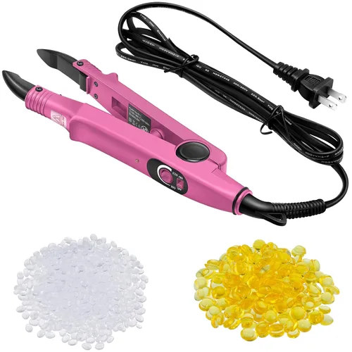 Vista 8 de Zhehao Herramienta de extensiones de cabello, cabeza C, punta en U, varilla de conector de hierro con 2 bolsas de queratina pegamento granulado
