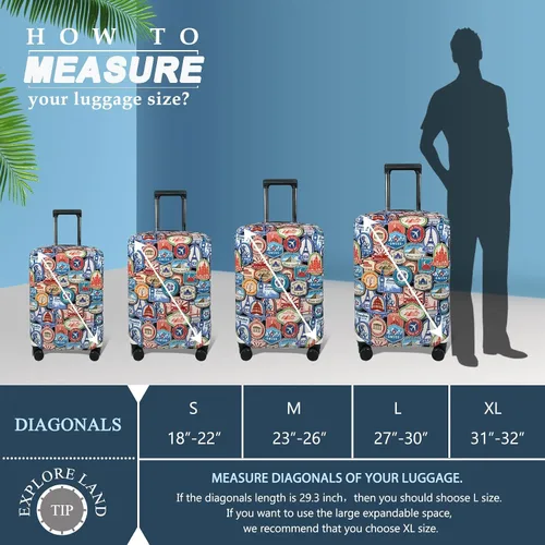 Vista 5 de Explore Land - Funda protectora Air Approve para equipaje de 18 a 32 pulgadas, L