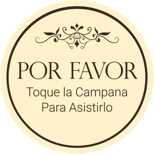 Vista 13 de Signs ByLITA Circle Por Favor Toque la Campana Para Asistirlo Signo (Negro) - Pequeño
