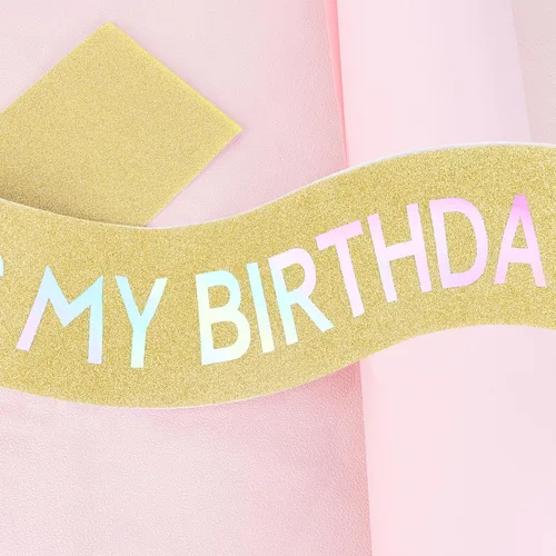 Vista 3 de Coronas de cumpleaños para mujer, juego de banda y diadema de cumpleaños, banda y tiara de cumpleaños de princesa, regalos de cumpleaños