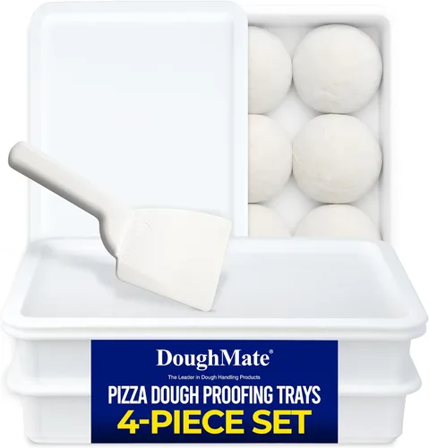 Vista 9 de DoughMate® 1 bandeja a prueba de masa de pizza con 1 tapa, capacidad para 6 bolas de masa, fácil de limpiar, duradera, certificado NSF®, fabricado