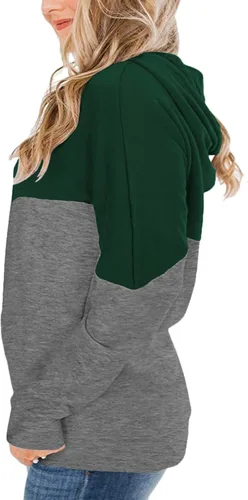 Vista 3 de VISLILY Sudaderas con capucha de talla grande para mujer con bloques