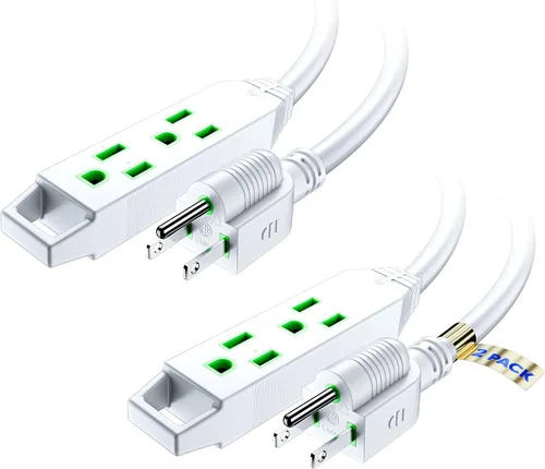 Vista 12 de Cable de extensión de 2 pies, cable de extensión con múltiples tomas, calibre 16 (azul) con certificación ETL