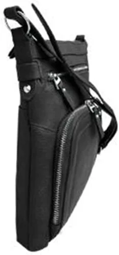 Vista 3 de SILVERFEVER Bolso cruzado grande de cuero para mujer, resistente al agua