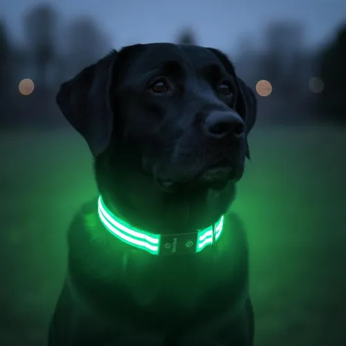 Vista 6 de Tractive Collar de perro con luz LED recargable USB impermeable (azul)