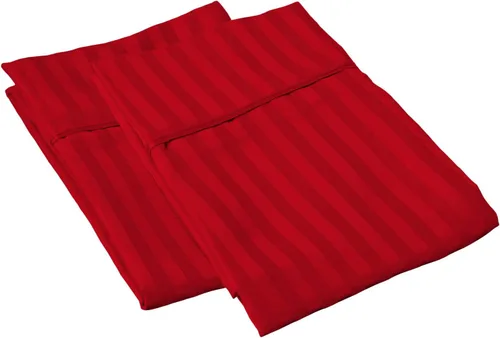 Vista 58 de Lujoso juego de sábanas de 4 piezas con acabado italiano de 1500 hilos, 100% algodón egipcio, tamaño Queen, patrón sólido rojo