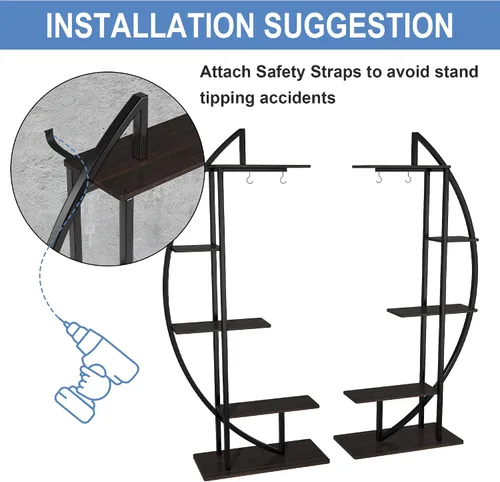 Vista 6 de GDLF Soporte alto para plantas, estante grande para plantas de interior, 71 pulgadas, estante de metal con gancho para colgar, diseño más alto