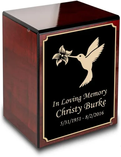 Vista 32 de GetUrns Caja conmemorativa de urna de cremación de cereza pequeña grabada personalizada para cenizas (gloria americana)